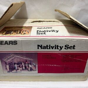 Sears Nativity Set with Stable and 11 Figures